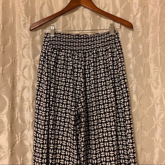 Bar III Wide Leg Brighton Palazzo Pants Black White Geometric - Picture 5 of 10